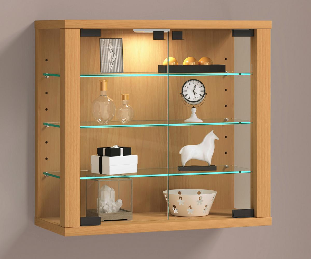 Vitrine Vitrosa Buchefarben Dekor B: 43 cm - Buchefarben, Design, Glas/Holzwerkstoff (43/40/18cm) - MID.YOU