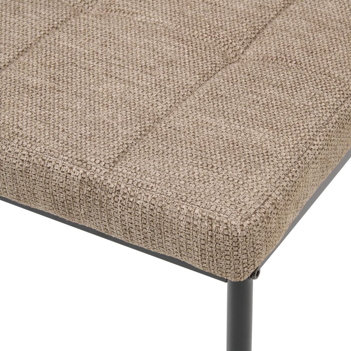 Vierfußstuhl Finn Webstoff Braun, B: 44 cm - Schwarz/Braun, KONVENTIONELL, Textil/Metall (44/96/61cm) - MID.YOU