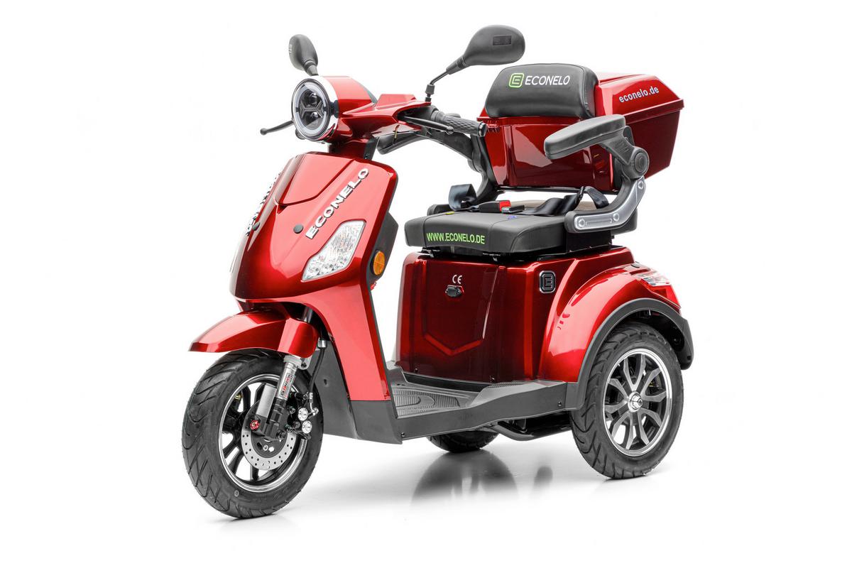 E-Seniorenmobil YOGI-IQ Blei-Akku, 3-Rad, 1000W - Rot, Basics, Kunststoff/Metall (152/67/102cm)
