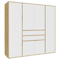 Drehtürenschrank Falun Weiß /Eiche Artisan Dekor B: 197cm - Weiß/Eiche Artisan, MODERN, Holzwerkstoff (197/194/56cm) - MID.YOU