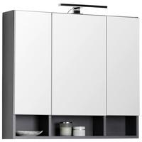 Spiegelschrank Alassio Mit Led 3-Türig Bht: 80x71x17 Cm - MODERN, Holzwerkstoff (80/71/17cm) - Luca Bessoni