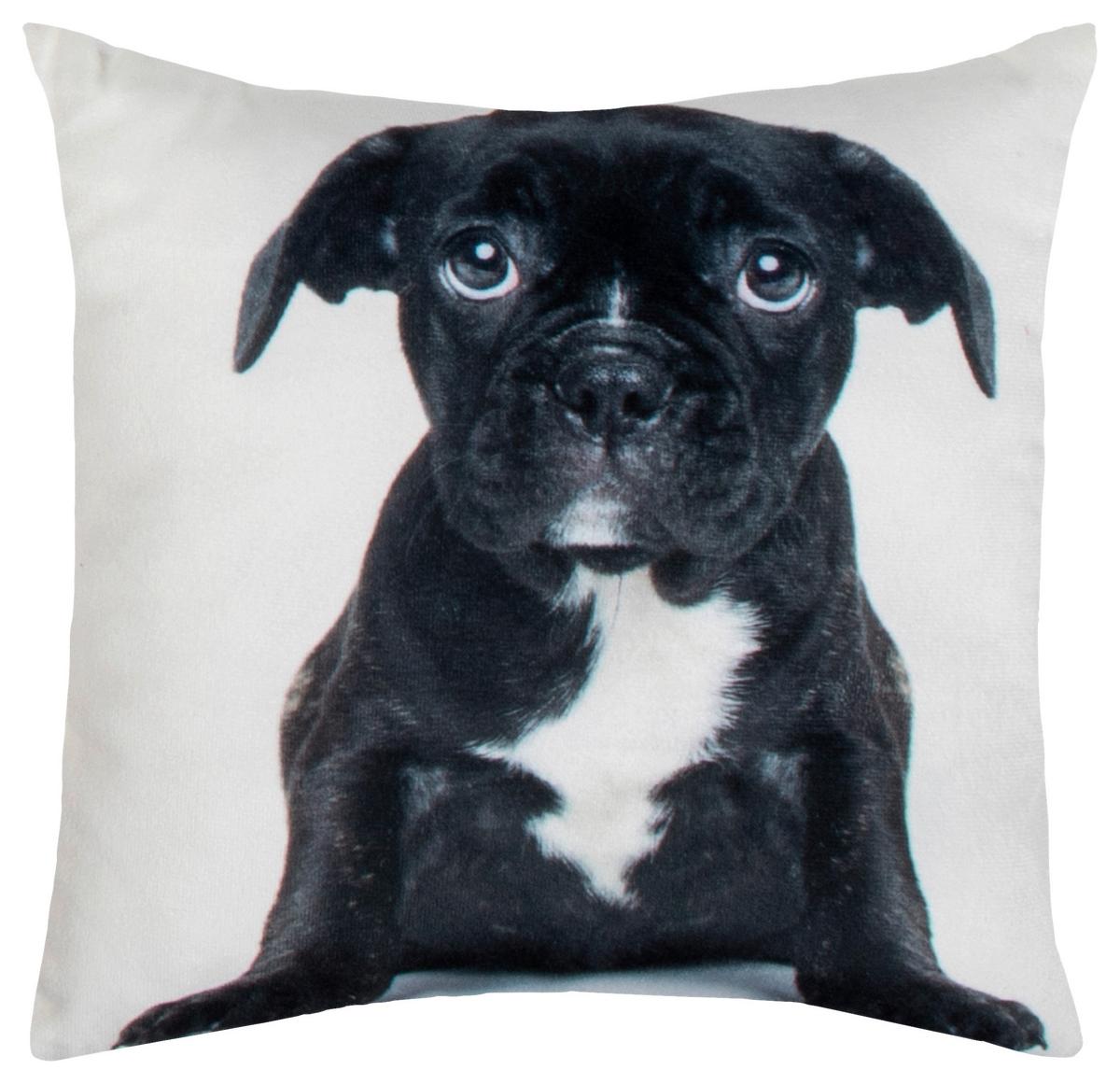 Zierkissen Timi 25x25 Cm Polyester Multicolor - Schwarz/Braun, KONVENTIONELL, Textil (25/25cm) - Ondega