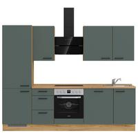 Küchenleerblock Easytouch High-Line, H6 Links - Dunkelgrün/Eichefarben, MODERN, Holzwerkstoff (270cm) - Nobilia