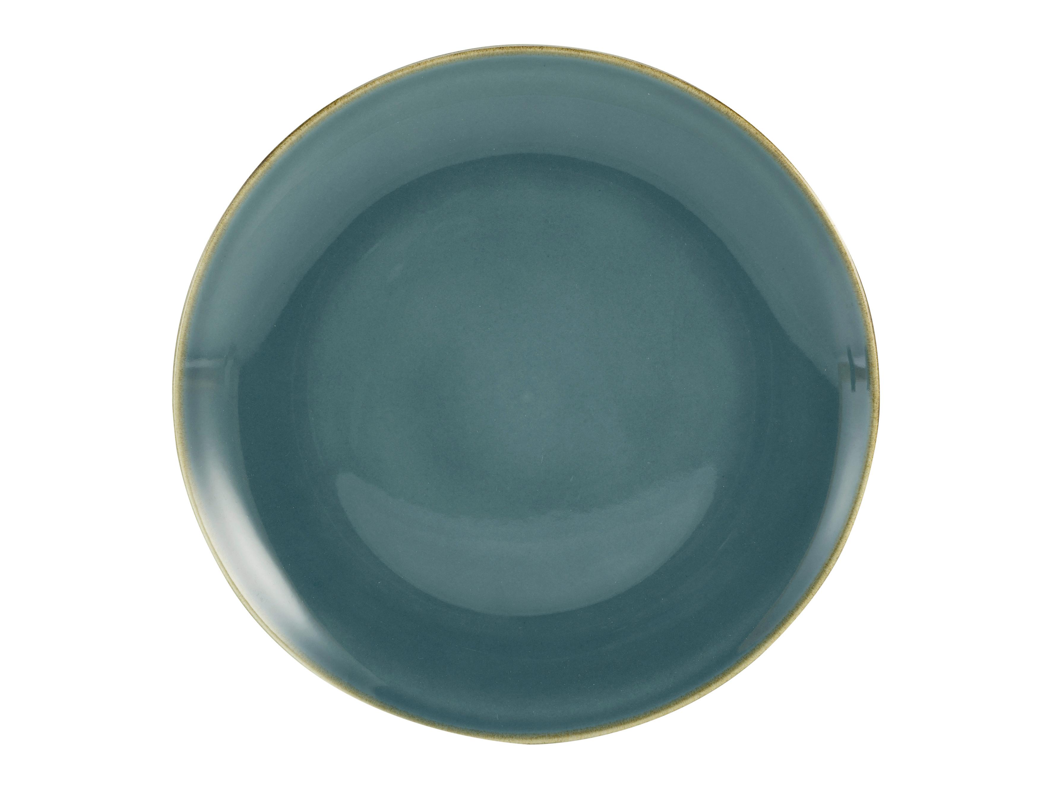 Plytký Tanier Linen, Ø: 28cm - modrá, keramika (28/28/3cm) - Premium Living