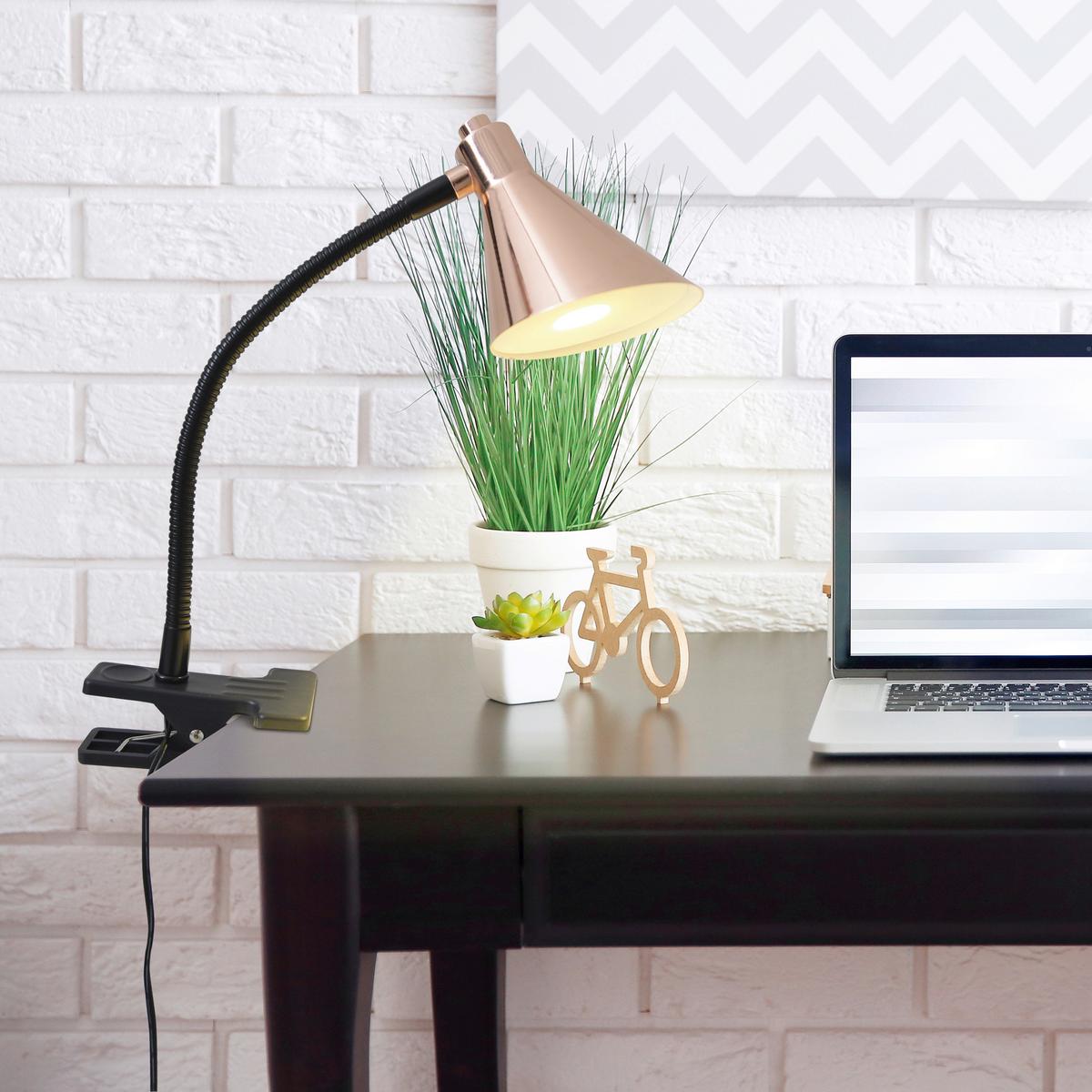 LED-Klemmleuchte Schwarz/ Kupferfarben mit Kippschalter - Schwarz/Kupferfarben, Basics, Metall (8,5/8,4cm) - Näve