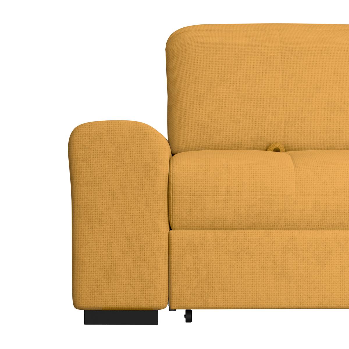 Ecksofa mit Bettfunktion Malaga new Chenille gold - Gelb/Schwarz, KONVENTIONELL, Textil (286/203cm) - Ondega