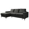 Ecksofa Lofty Lilly Grau S: 148x236cm - Schwarz/Grau, MODERN, Textil (148/236cm) - MID.YOU
