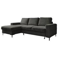 Ecksofa Lofty Lilly Grau S: 148x236cm - Schwarz/Grau, MODERN, Textil (148/236cm) - MID.YOU