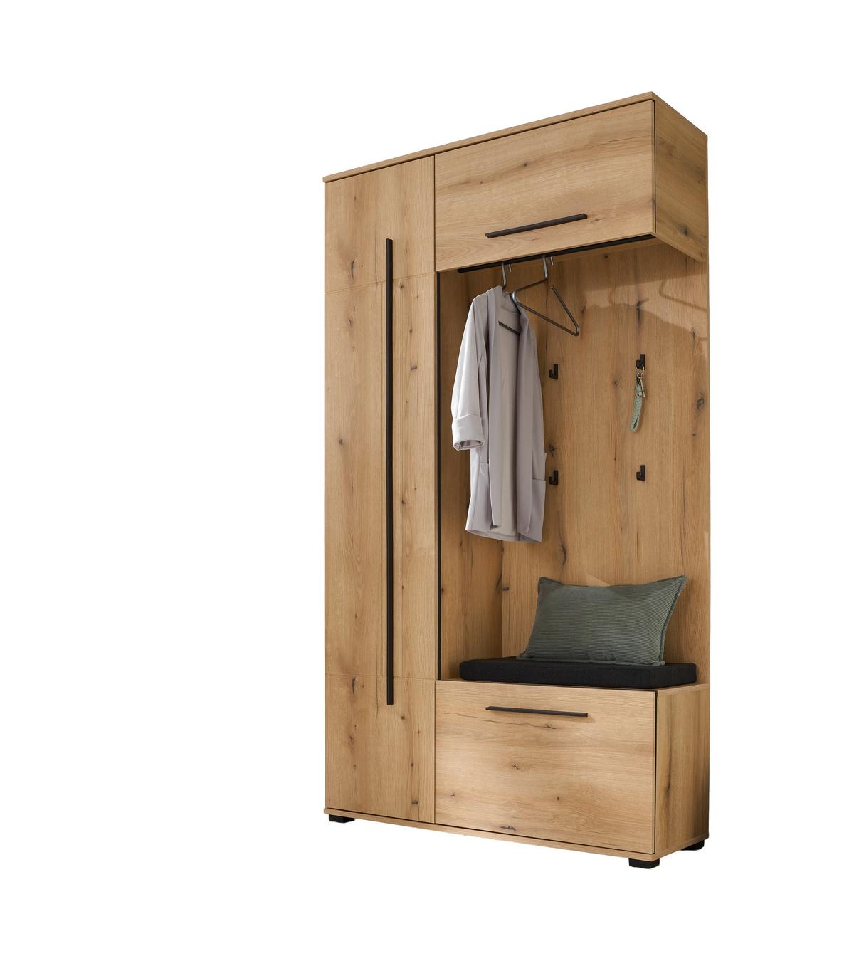 GARDEROBE Cantara Eichefarben B: 111cm - Eichefarben, MODERN, Holzwerkstoff (111/201/39cm) - MID.YOU