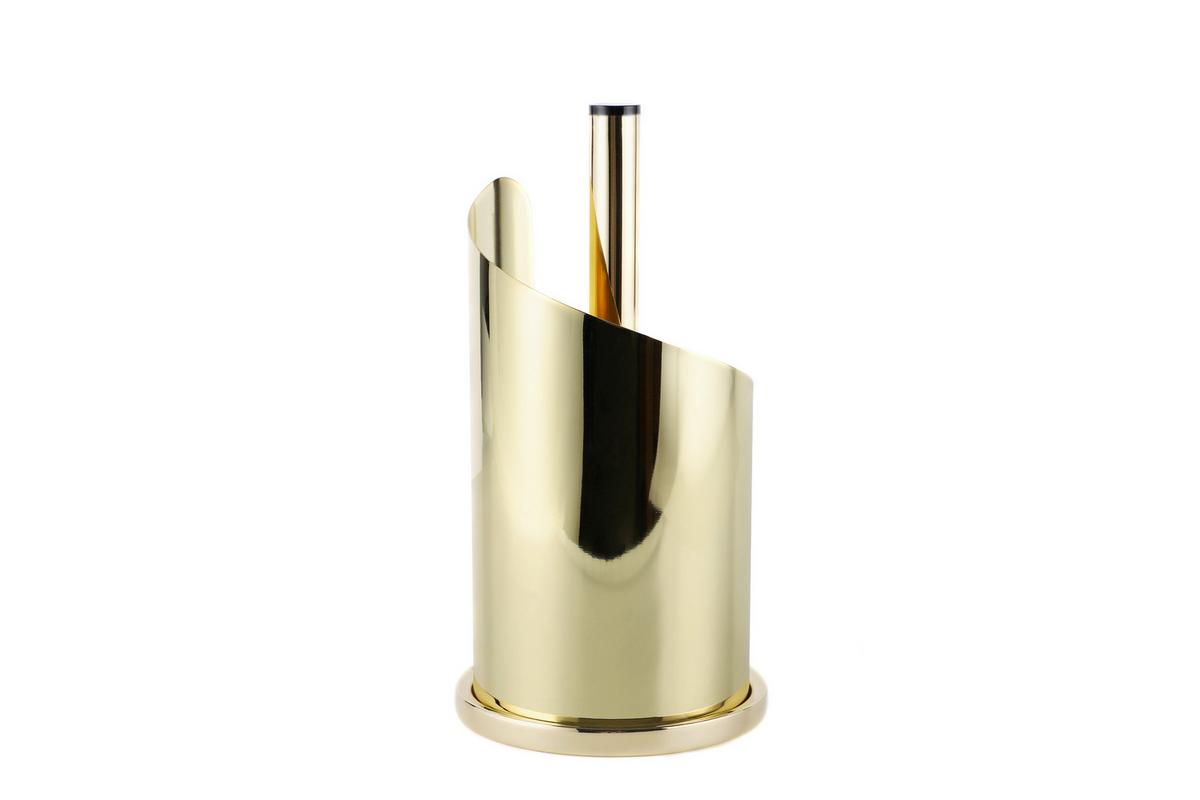 Küchenrollenhalter Edelstahl Goldfarben Rutschfest - Goldfarben, Basics, Metall (15,5/33cm) - Echtwerk
