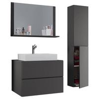 Badezimmer Lendas Anthrazit B: 94 Cm - Anthrazit/Weiß, MODERN, Keramik/Holzwerkstoff (94cm) - MID.YOU