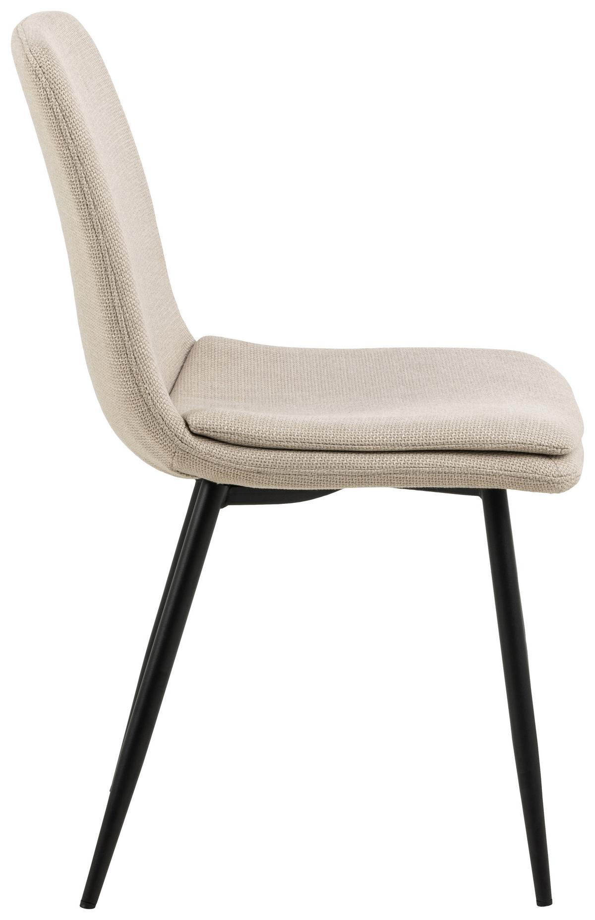 Stuhl Becca Beige B: 46 Cm - Beige/Schwarz, Design, Textil/Metall (46/85,5/55cm) - MID.YOU