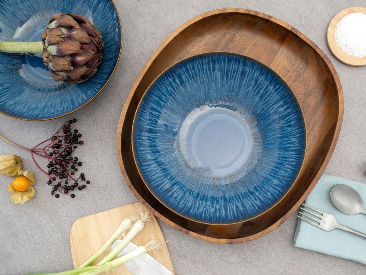 Schüsselset Sea Breeze Steinzeug 2-teilig - Multicolor, Design, Keramik - Creatable