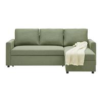 Rohová sedačka VICTORIA, obojstranná, zelená - černá/zelená, Moderní, kov/dřevo (215/82/145cm) - P & B