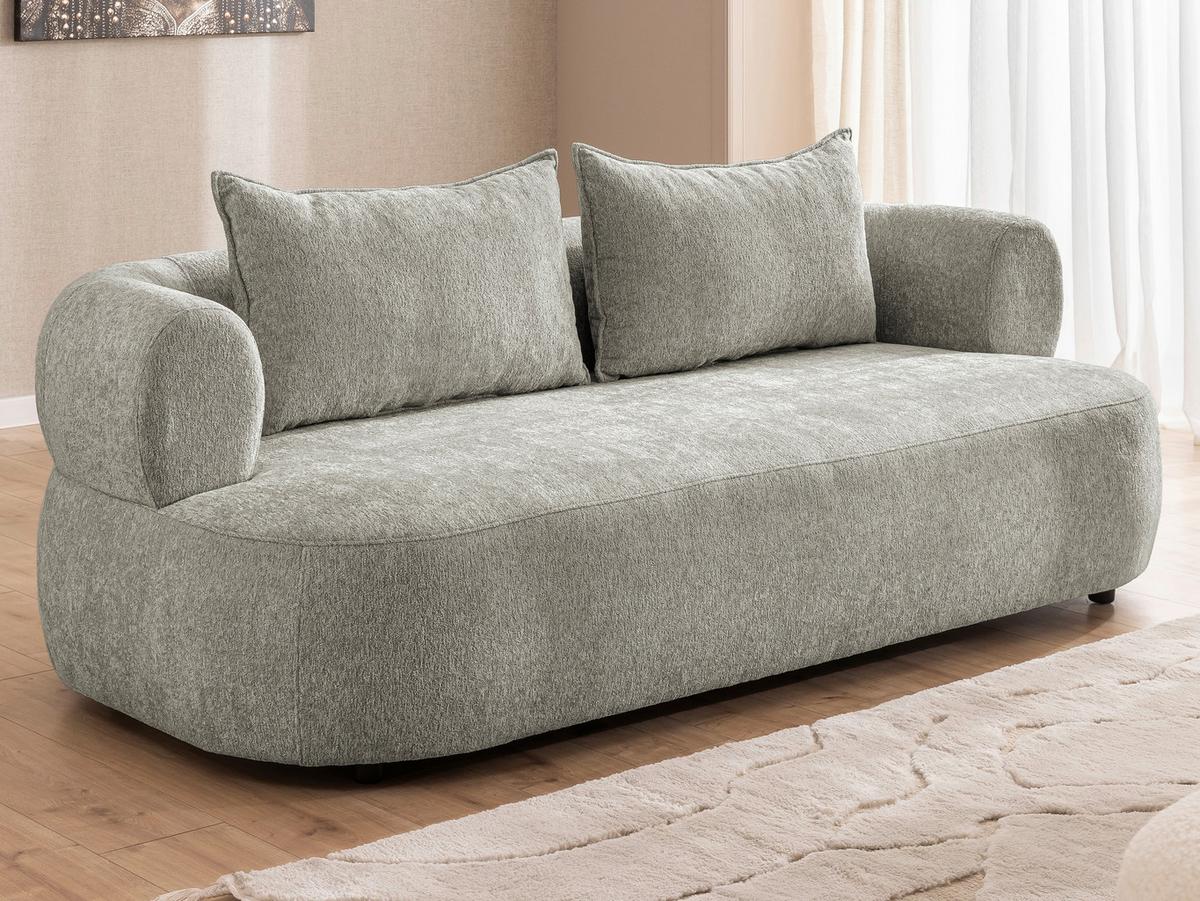 3-Sitzer-Sofa Ferro Hellgrau B: 200 cm - Hellgrau/Schwarz, Design, Textil (200/76/96cm) - Livetastic