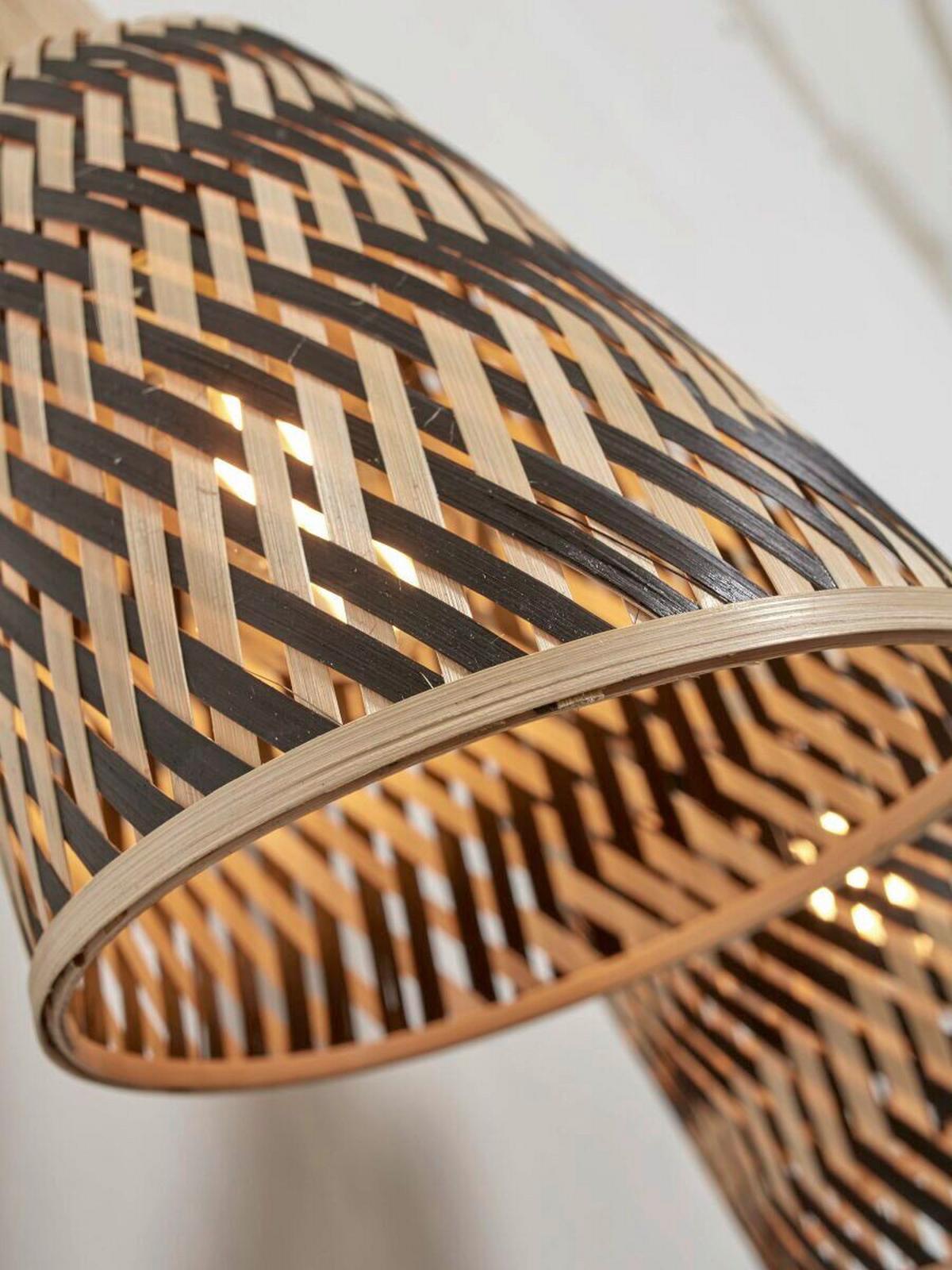 Deckenleuchte Java Naturfarben/Schwarz B: 15 cm - Schwarz/Naturfarben, Trend (28/15/24cm) - Good & Mojo