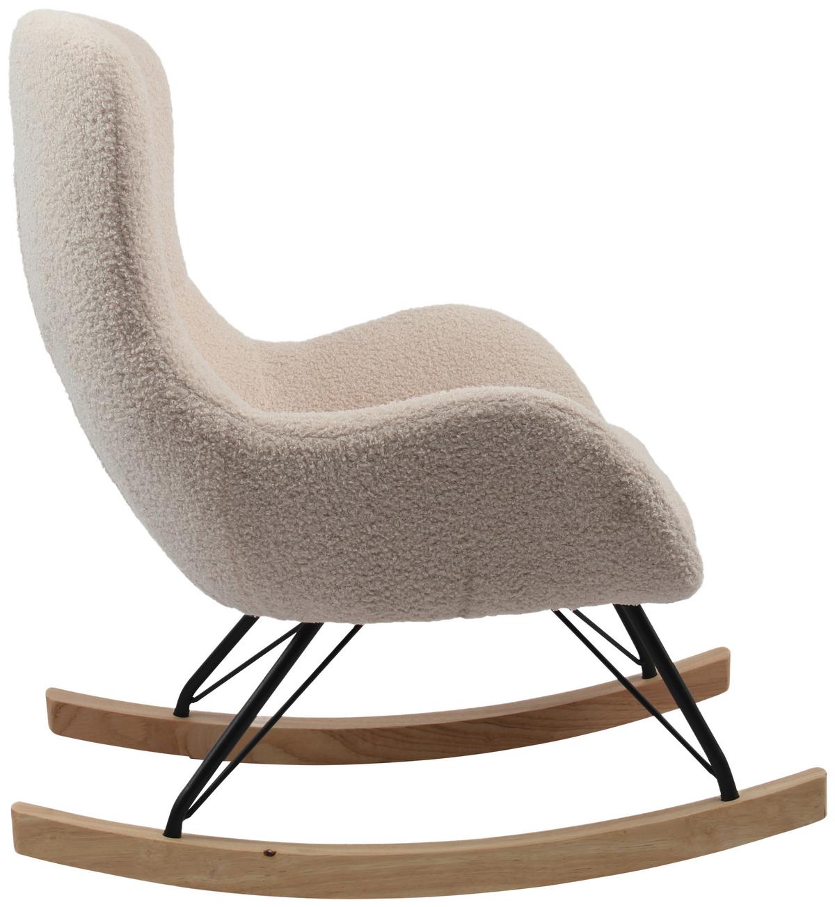 Kinder-Schaukelstuhl Dora Creme B: 55 cm - Creme, Basics, Holz/Textil (55/70/63cm) - Livetastic