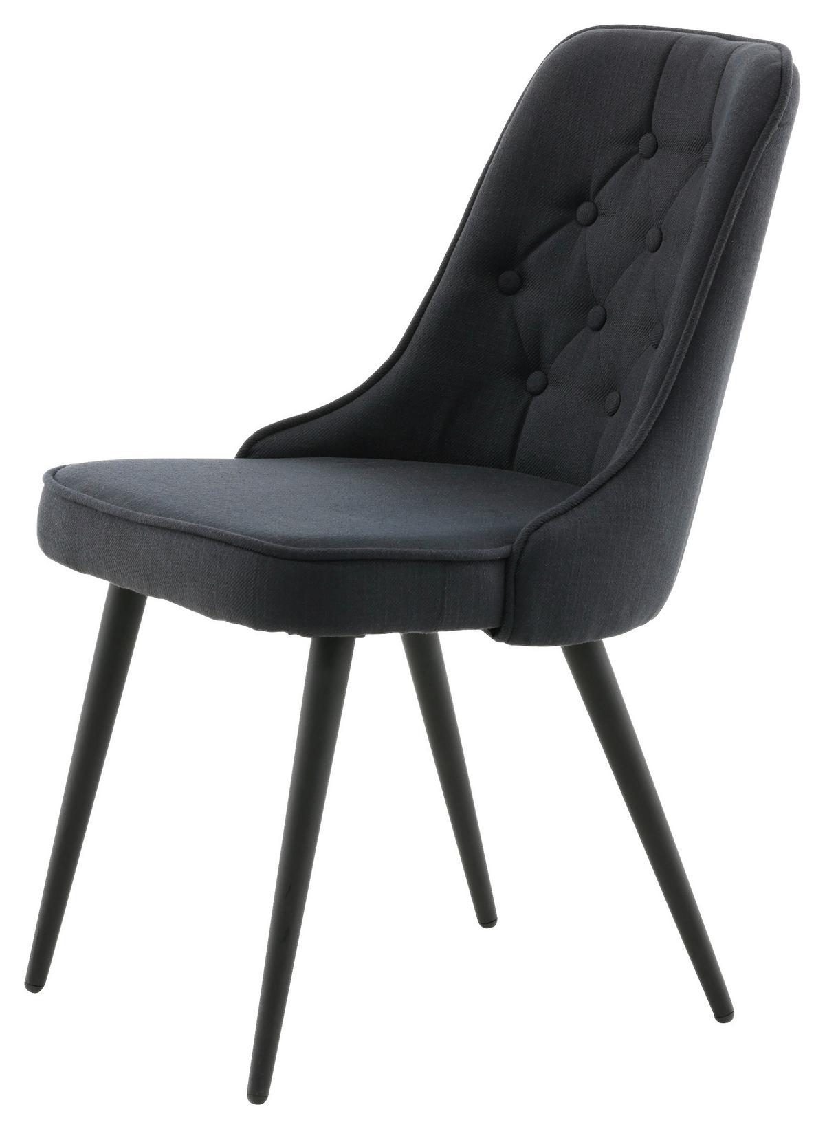 Stuhl-Set Velvet Deluxe - Schwarz, Design, Kunststoff/Textil (50/88.5/66cm) - Livetastic