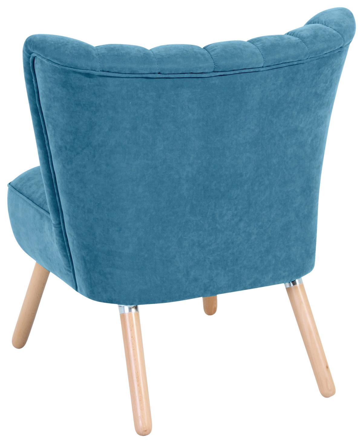 Polsterstuhl Alessandro Petrol, Holz-Beine - Buchefarben/Petrol, Design, Textil (70/80/66cm) - Max Winzer