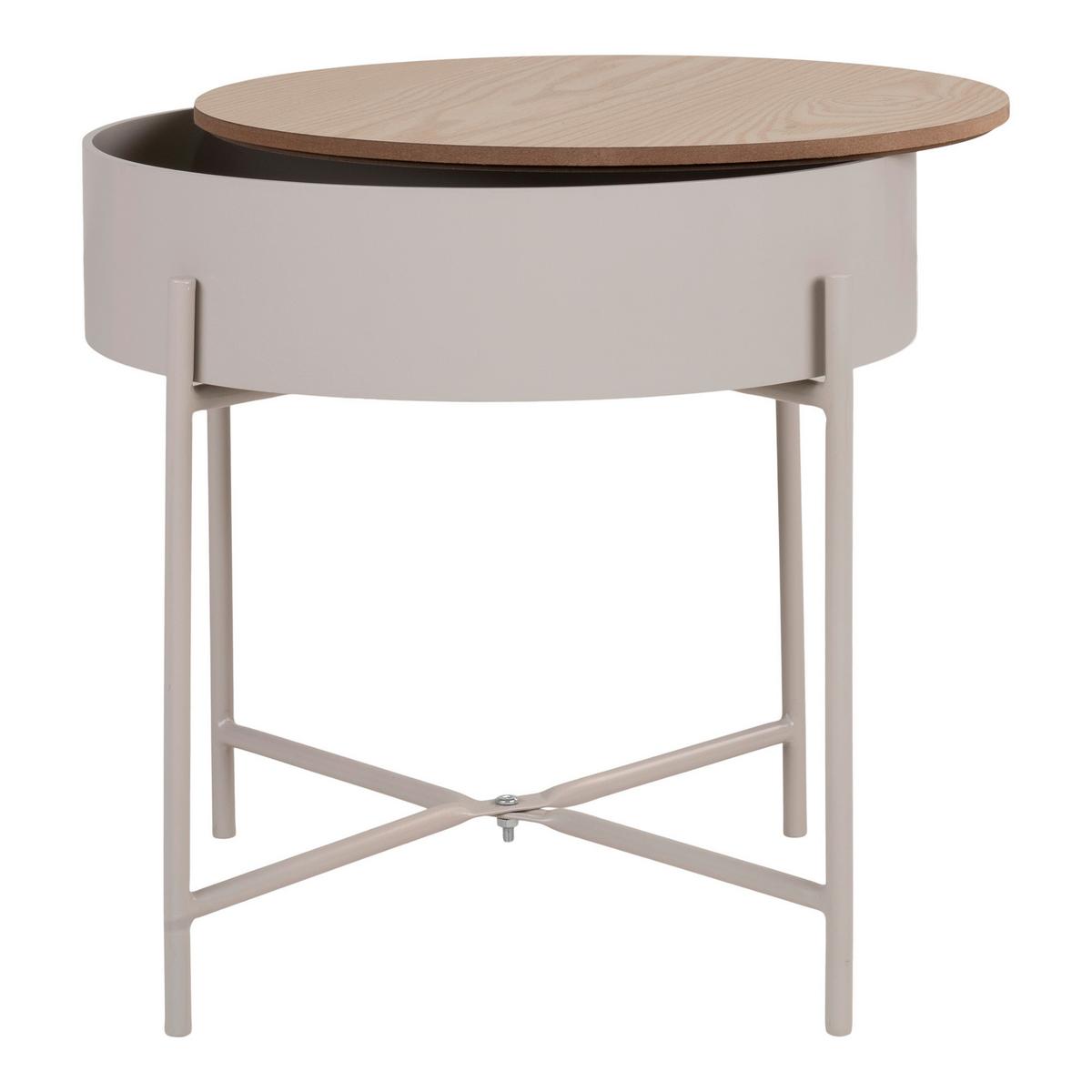 Beistelltisch Sisco Beige B: 40 Cm - Beige, Design, Kunststoff/Metall (40/40/40cm)
