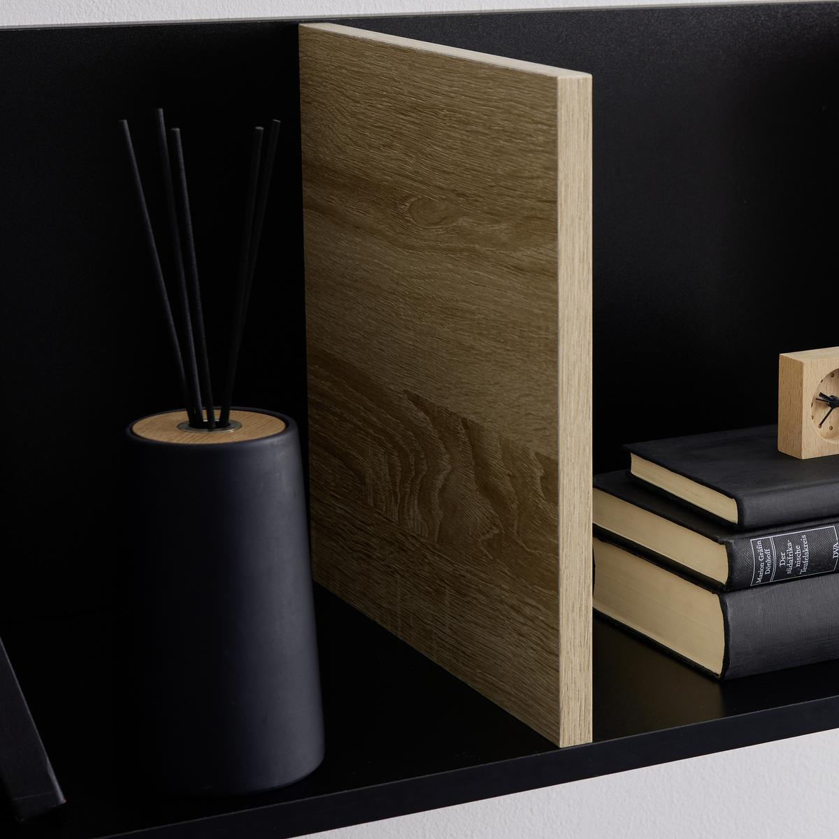 Nástěnný regál LORI - černá/přírodní barvy, Moderní (80/29,5/29,5cm) - Bessagi Home