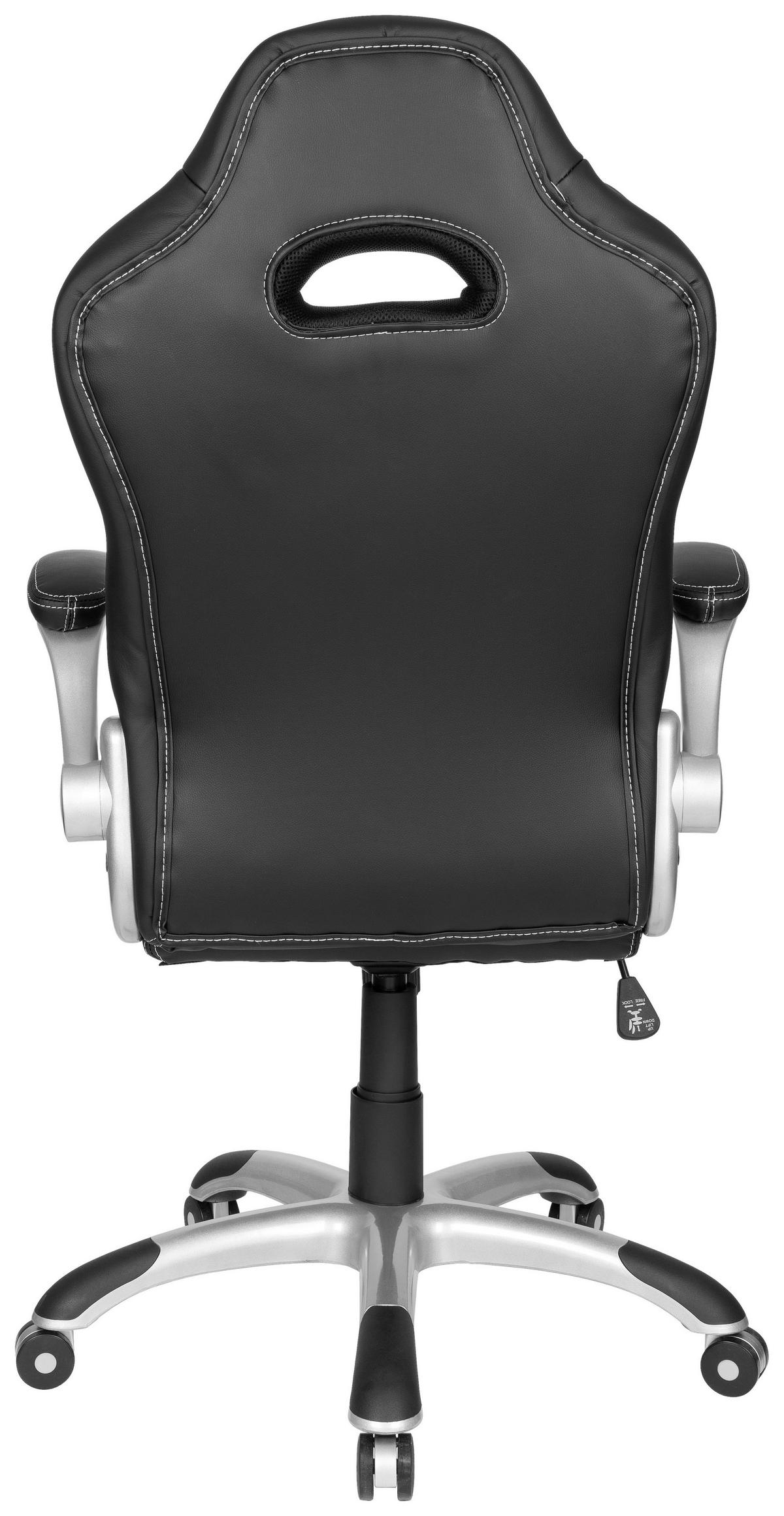 Gamingstuhl Game Sport Rot/schwarz/weiß - Rot/Silberfarben, MODERN, Kunststoff/Textil (64/118/57cm) - MID.YOU