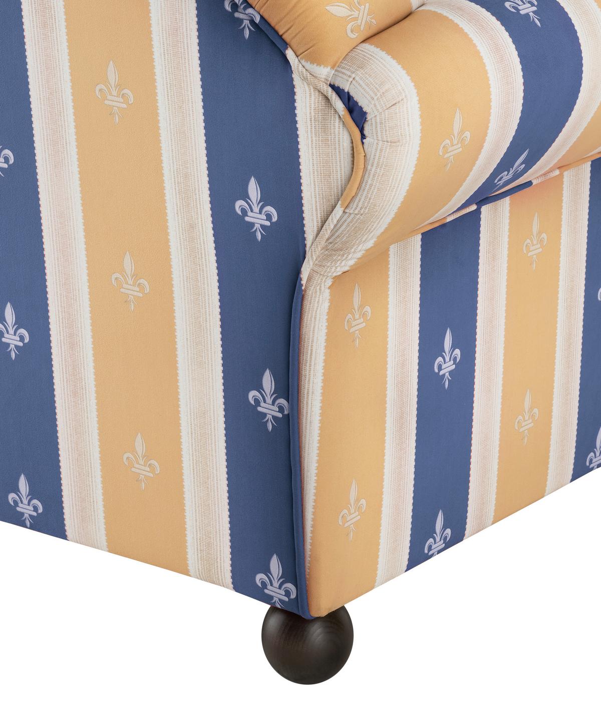Sitzgarnitur Torello 3-teilig Blau - Wengefarben/Blau, KONVENTIONELL, Textil (439/84/80cm) - Livetastic
