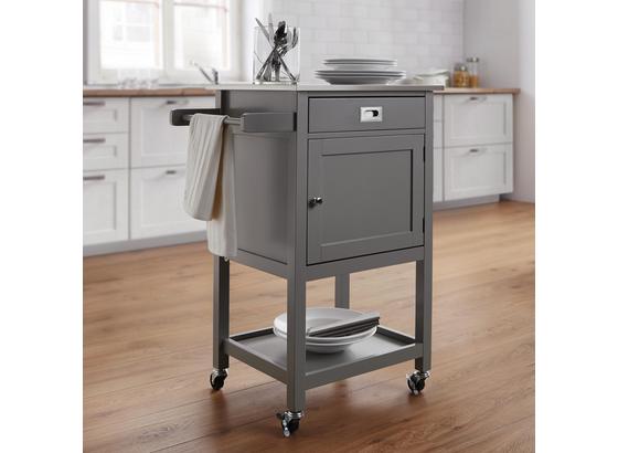 Servírovací Vozík Hendrik - farby ušľachtilej ocele/svetlosivá, Moderný, kov (65/91,5/45cm) - Modern Living Servírovací Vozík Hendrik - farby ušľachtilej ocele/svetlosivá, Moderný, kov (65/91,5/45cm) - Modern Living