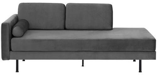 Recamiere Ivo L: 190cm Velours Anthrazit - Anthrazit/Schwarz, Design, Textil (190/87/81cm) - Max Winzer