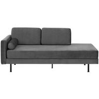 Recamiere Ivo L: 190cm Velours Anthrazit - Anthrazit/Schwarz, Design, Textil (190/87/81cm) - Max Winzer