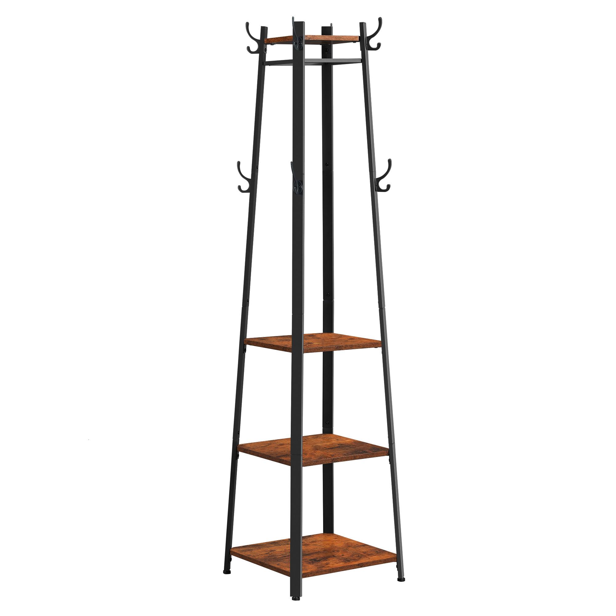 Vešiak na odevy - hnedá/čierna, Trend, kov/kompozitné drevo (43/180/43cm) - Boxxx
