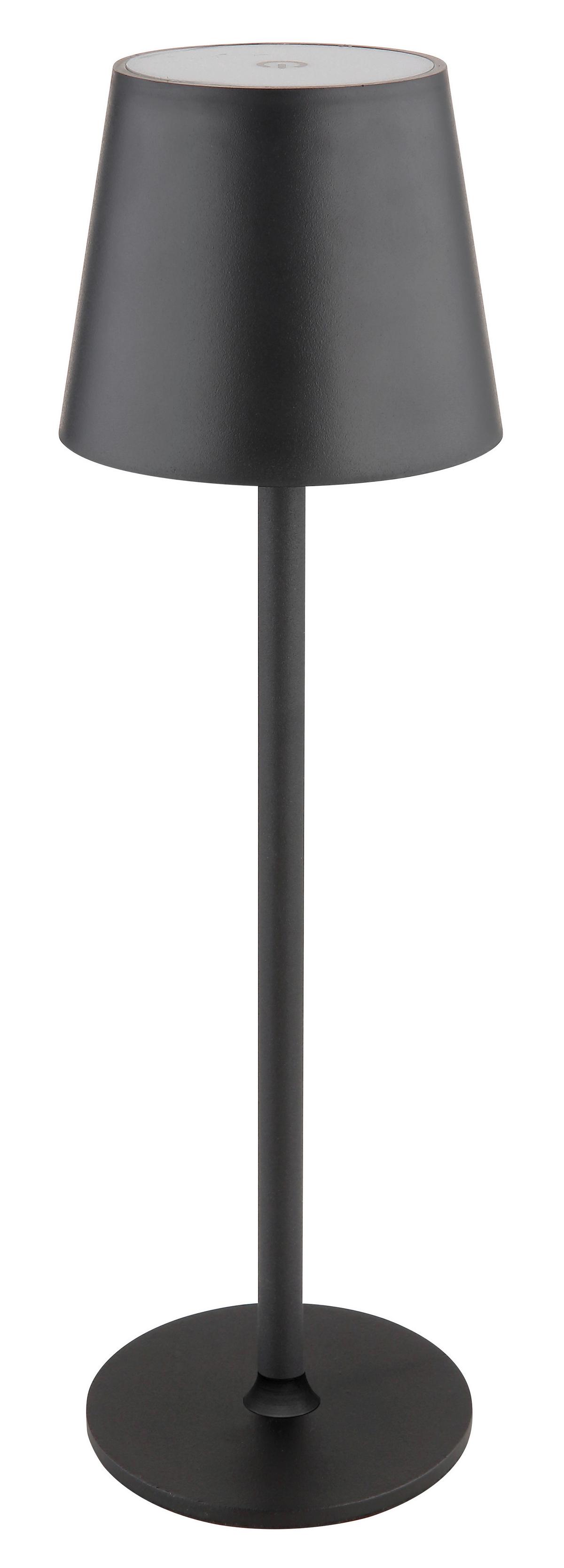 Akku-tischleuchte Willi - Schwarz, MODERN, Kunststoff/Metall (10,6/36cm) - Luca Bessoni
