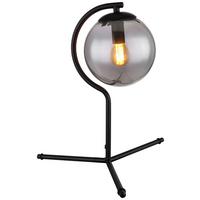 Tischlampe Porry Schwarz mit Wippschalter - Schwarz, Basics, Glas/Metall (35/35cm) - Globo