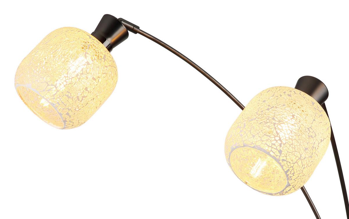 Stehleuchte Exkl. 3xe14 40w - Klar/Schwarzchrom, Design, Glas/Kunststoff (84,5/100/200,5cm) - Globo