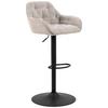 Barhocker höhenverstellbar Brooke Beige - Beige/Schwarz, MODERN, Textil/Metall (52/109/52cm) - MID.YOU