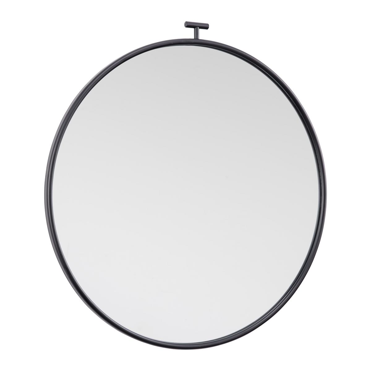Zrkadlo MEO čierny rám - čierna, Modern, kov/sklo (60/63/2cm) - Bessagi Home