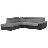 Ecksofa mit Schlaffunktion Antero + Bettkasten Grau - Chromfarben/Schwarz, Design, Textil (216/262cm) - Livetastic