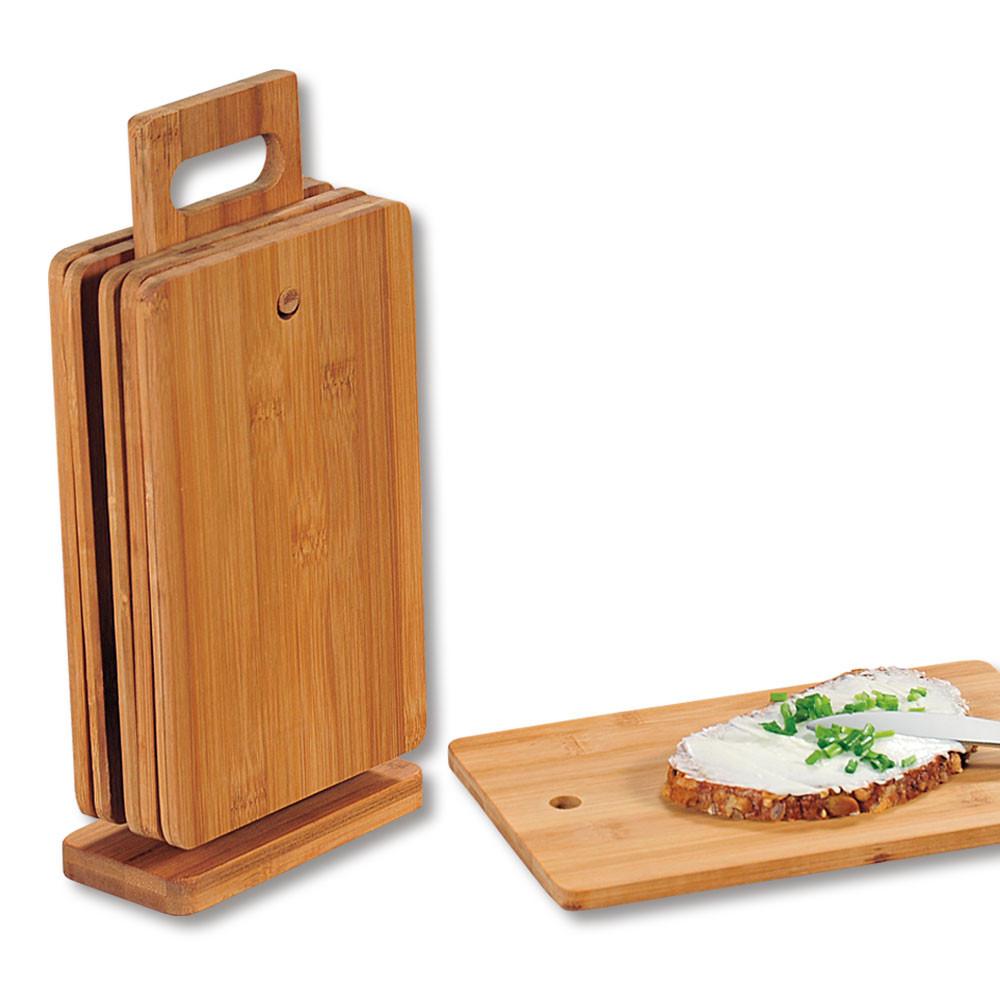 Brettchenständer Bambus inkl. Jausenbrettchen 7--Teilig. - Basics, Holz (14/7/29,5cm) - Kesper