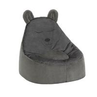 Detský sedací vak BEAR - antracitová, textil (65/80/65cm) - Modern Living