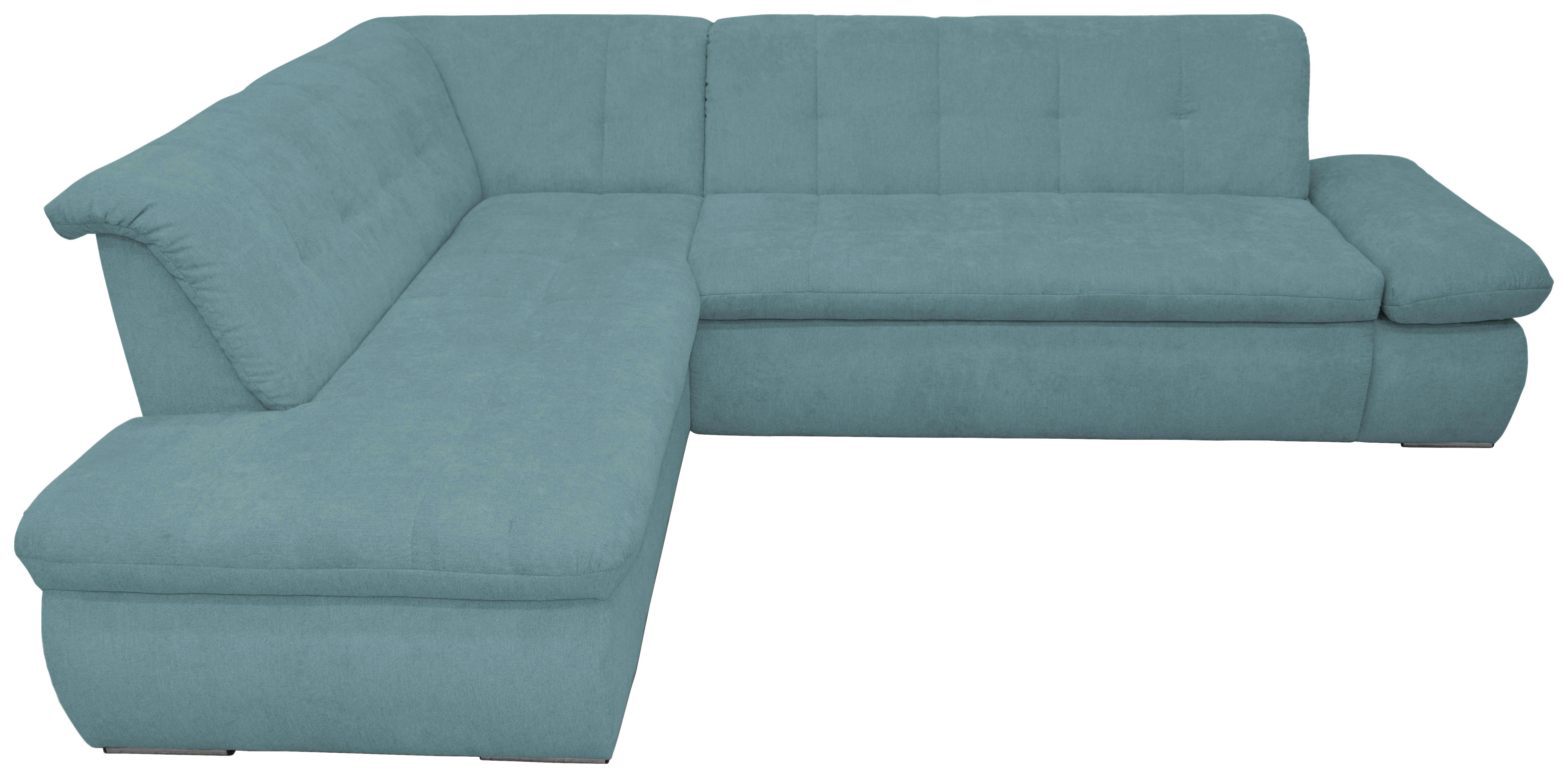 Ecksofa Mit Schlaffunktion Moric Petrol Mikrofaser - Chromfarben/Petrol, KONVENTIONELL, Textil (216/273cm) - MID.YOU