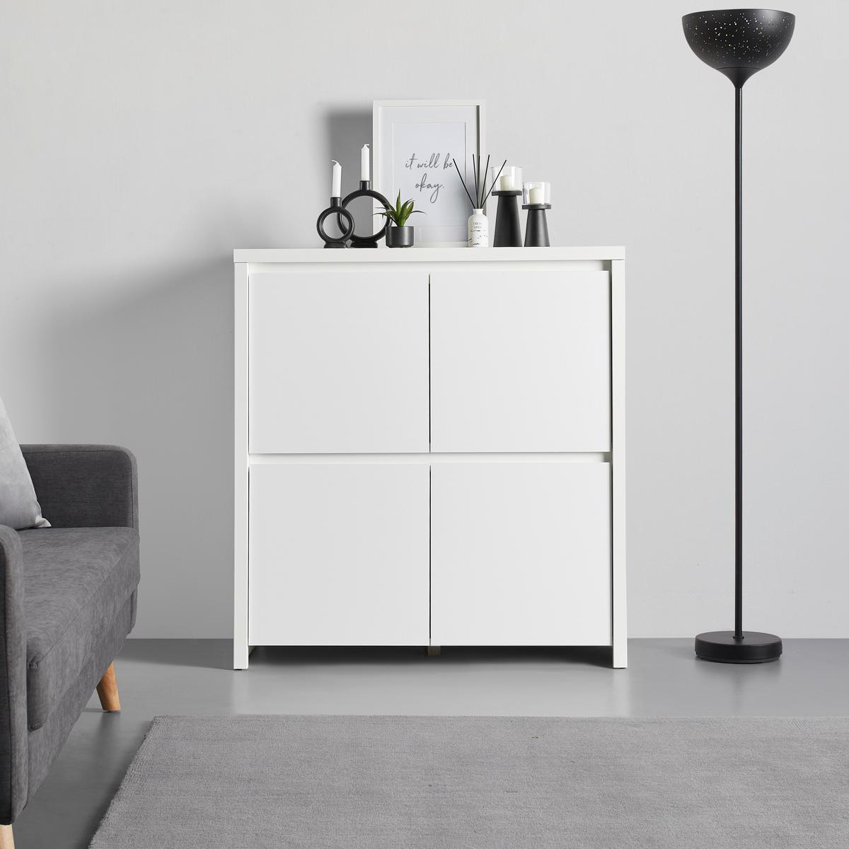 KOMODA LARIOS B -EXKLUSIV- - bílá/černá, Moderní, kompozitní dřevo/plast (105/112/40cm) - Mömax