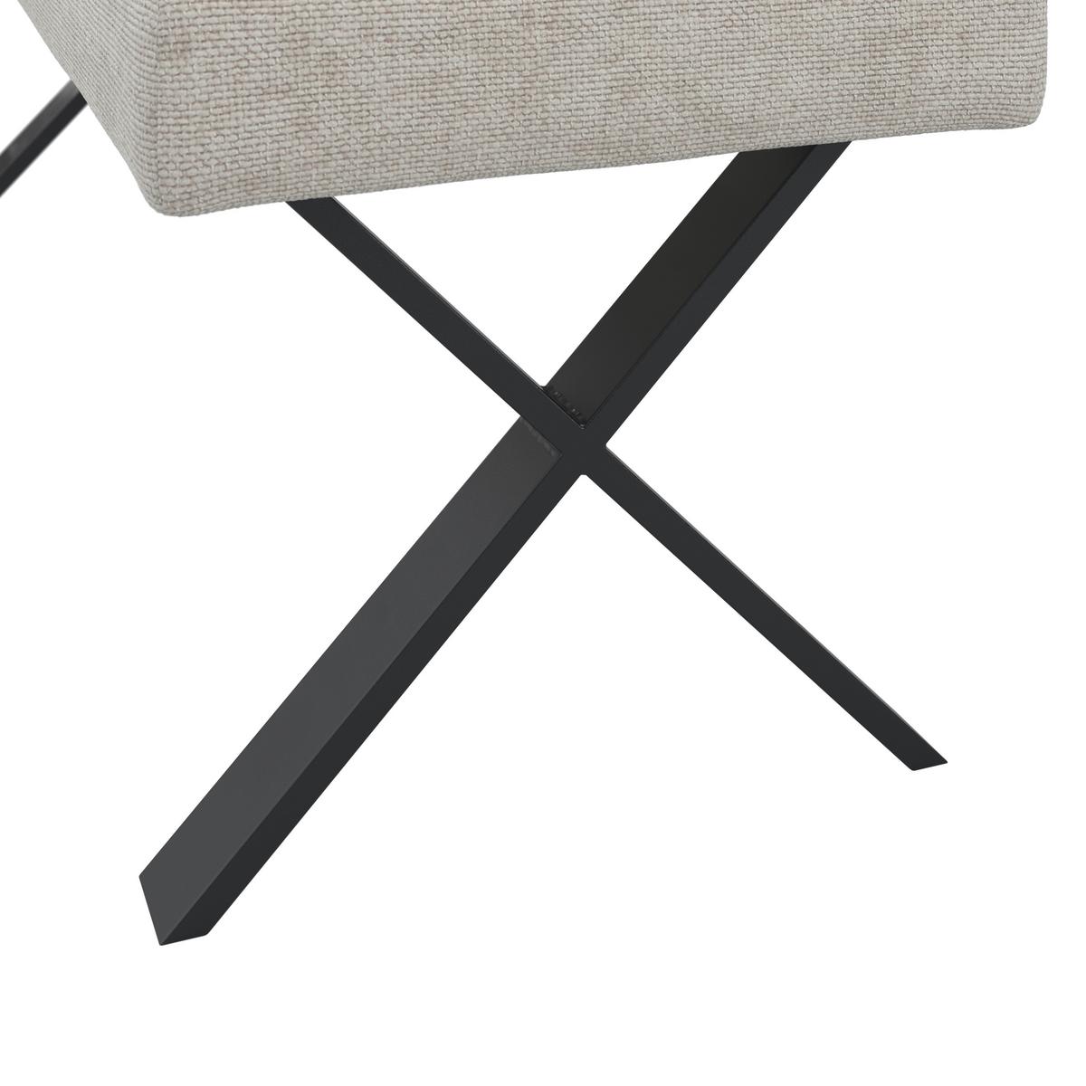 Sedací lavice NOVA - černá/světle šedá, Moderní, kov/dřevo (140/49/47cm) - Bessagi Home