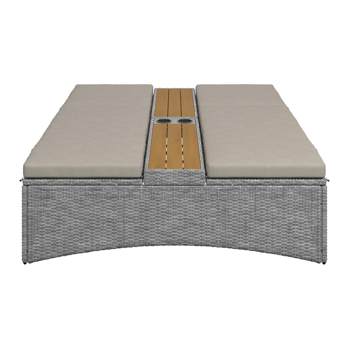 ZÁHRADNÉ LEŽADLO MONERO - sivá, Modern, kov/drevo (201cm) - Bessagi Garden