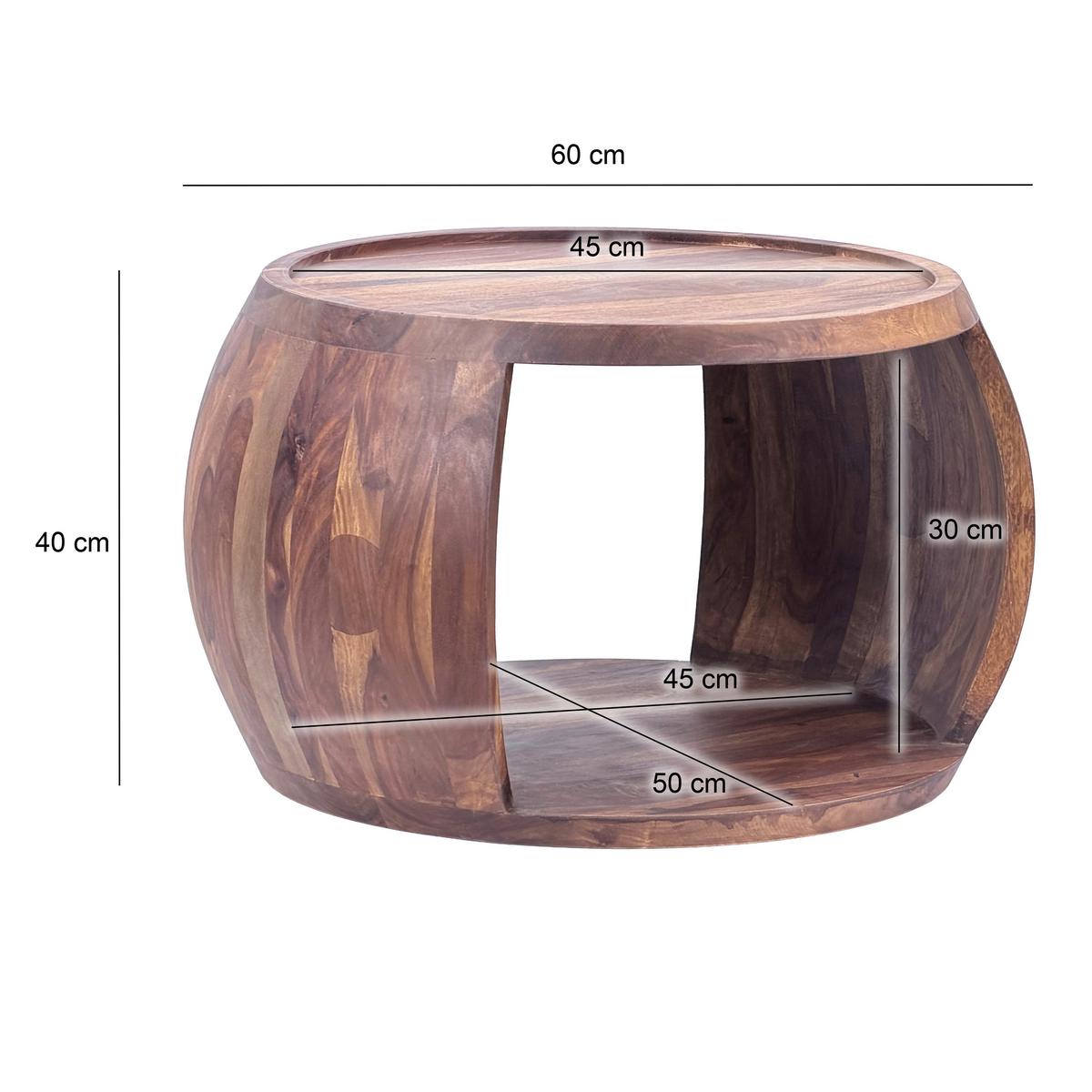 COUCHTISCH Braun L: 60cm - Braun, Design, Holz (60/50/40cm) - MID.YOU