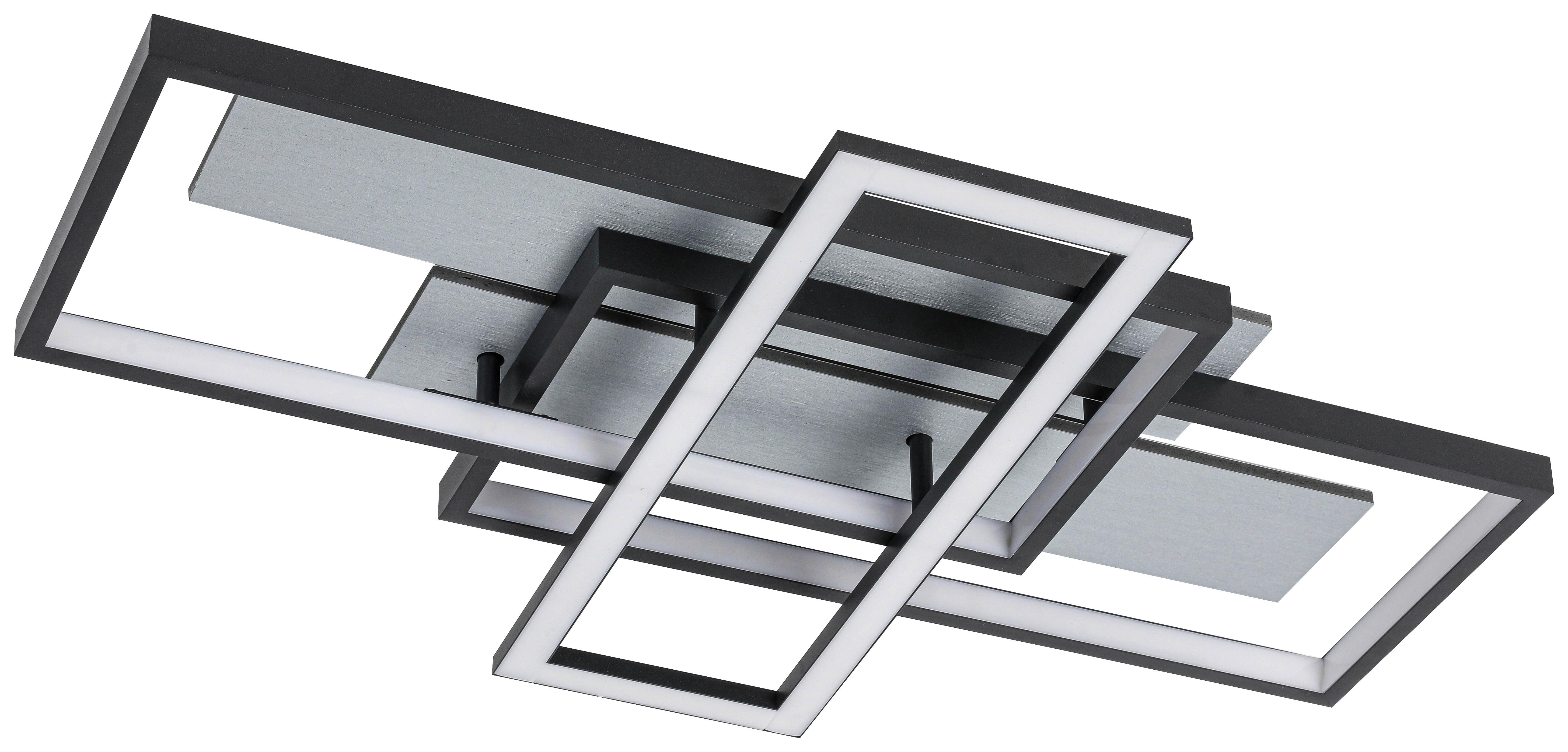 Led-deckenleuchte Edward - Silberfarben/Schwarz, MODERN, Kunststoff/Metall (66/40/7cm) - Luca Bessoni