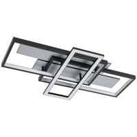 Led-deckenleuchte Edward - Silberfarben/Schwarz, MODERN, Kunststoff/Metall (66/40/7cm) - Luca Bessoni