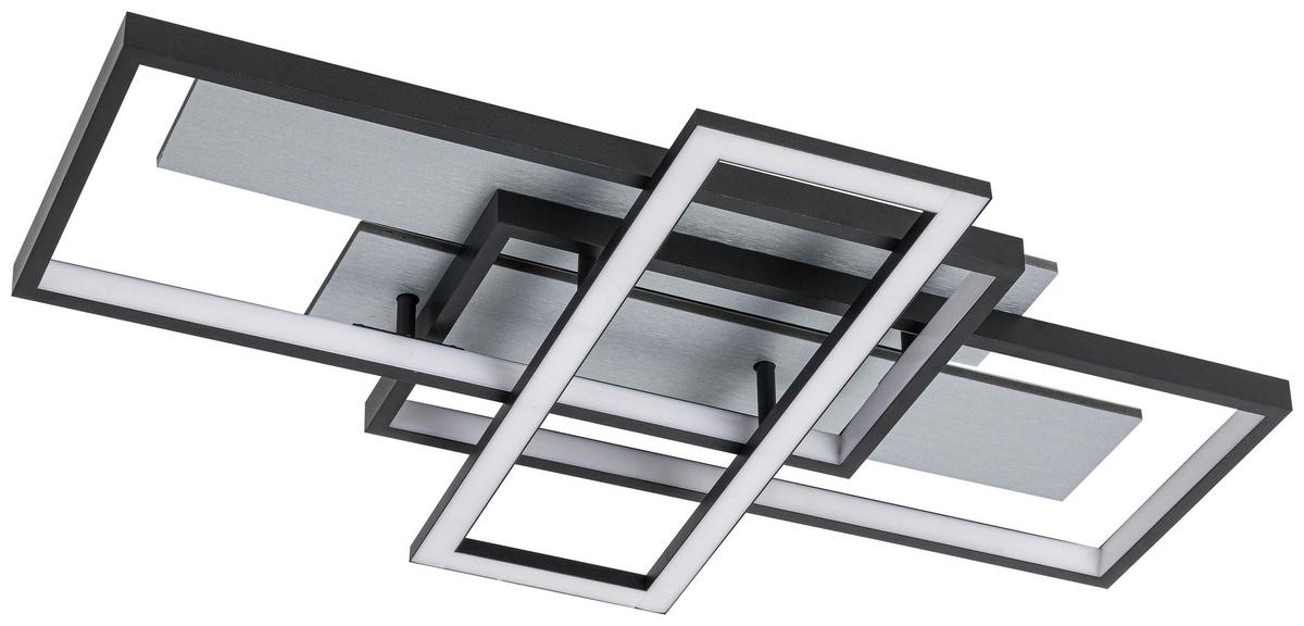 Led-deckenleuchte Edward - Silberfarben/Schwarz, MODERN, Kunststoff/Metall (66/40/7cm) - Luca Bessoni