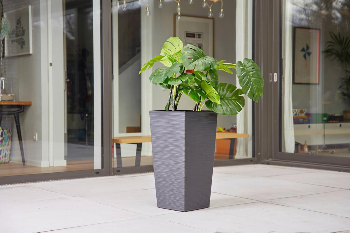 Pflanzentopf Anthrazit B: 40 cm - Anthrazit, Basics, Kunststoff (40/75/40cm) - Siena Garden