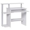 Písací stôl s nástavcom pre monitor biela - biela, Konventionell, kompozitné drevo (94/48,5/90,5cm) - MID.YOU