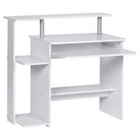 Písací stôl s nástavcom pre monitor biela - biela, Konventionell, kompozitné drevo (94/48,5/90,5cm) - MID.YOU